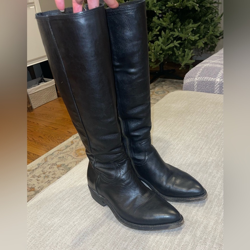 Frye Billy Tall Black Leather Boots